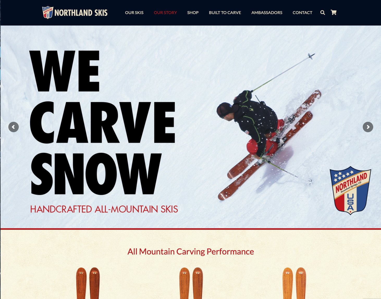 Northland Skis ecommerce website